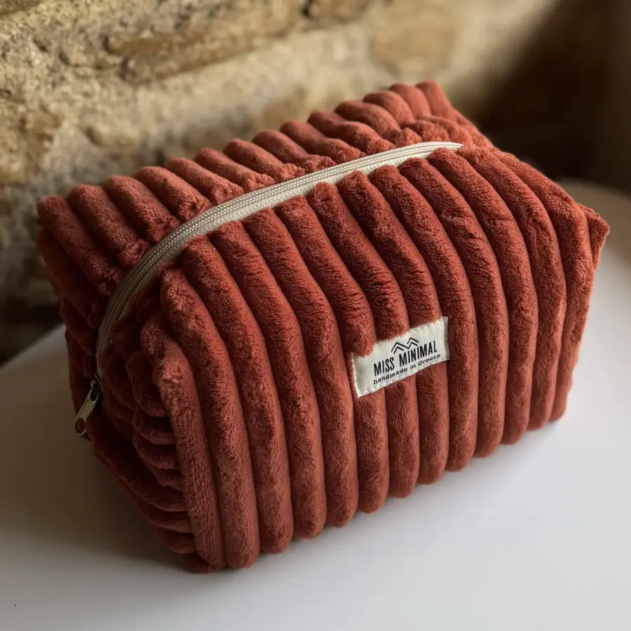 Teracotta Velvet Zipper Box