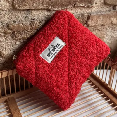 IMG_9057 Red Towel Mini Zipper Pouch