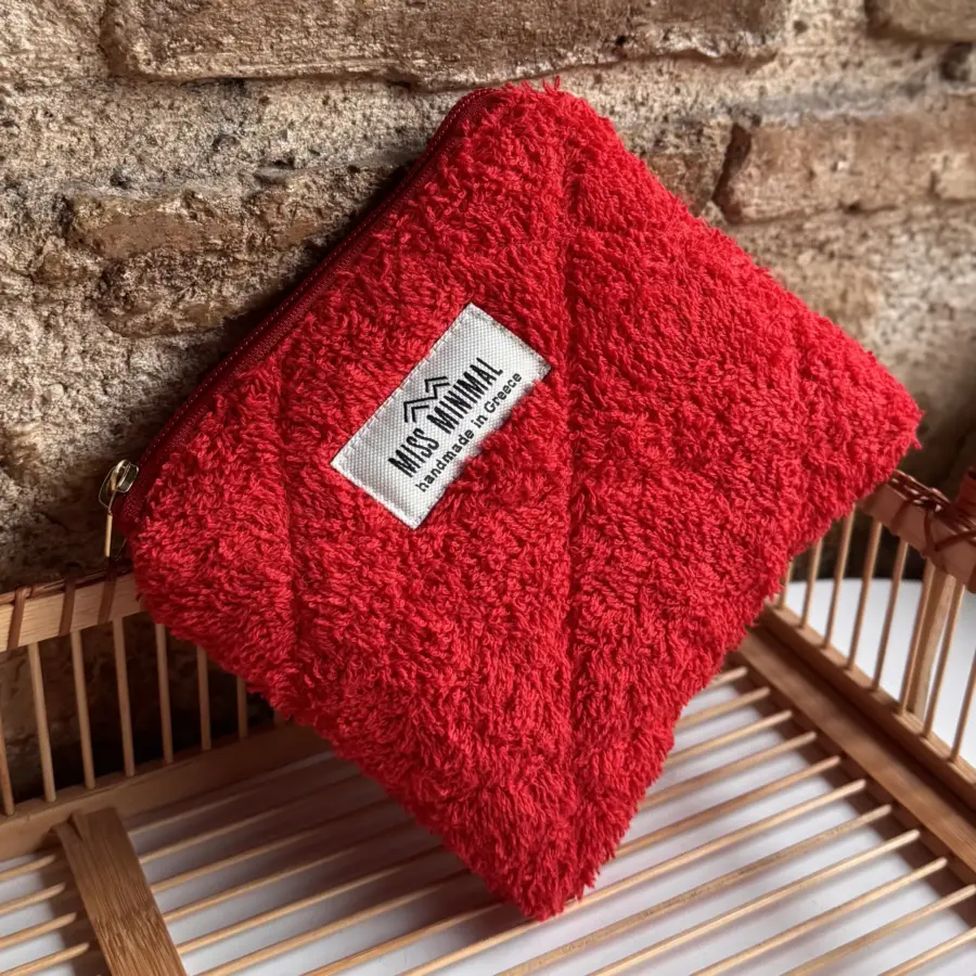 IMG_9057 Red Towel Mini Zipper Pouch