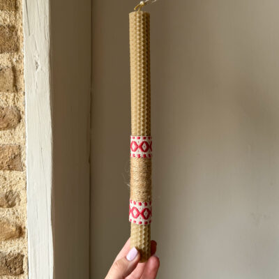 Red and Pink Easter Candle