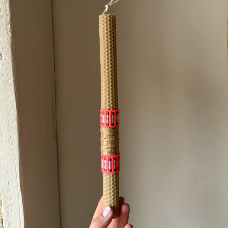 Pink and Gold Easter Candle