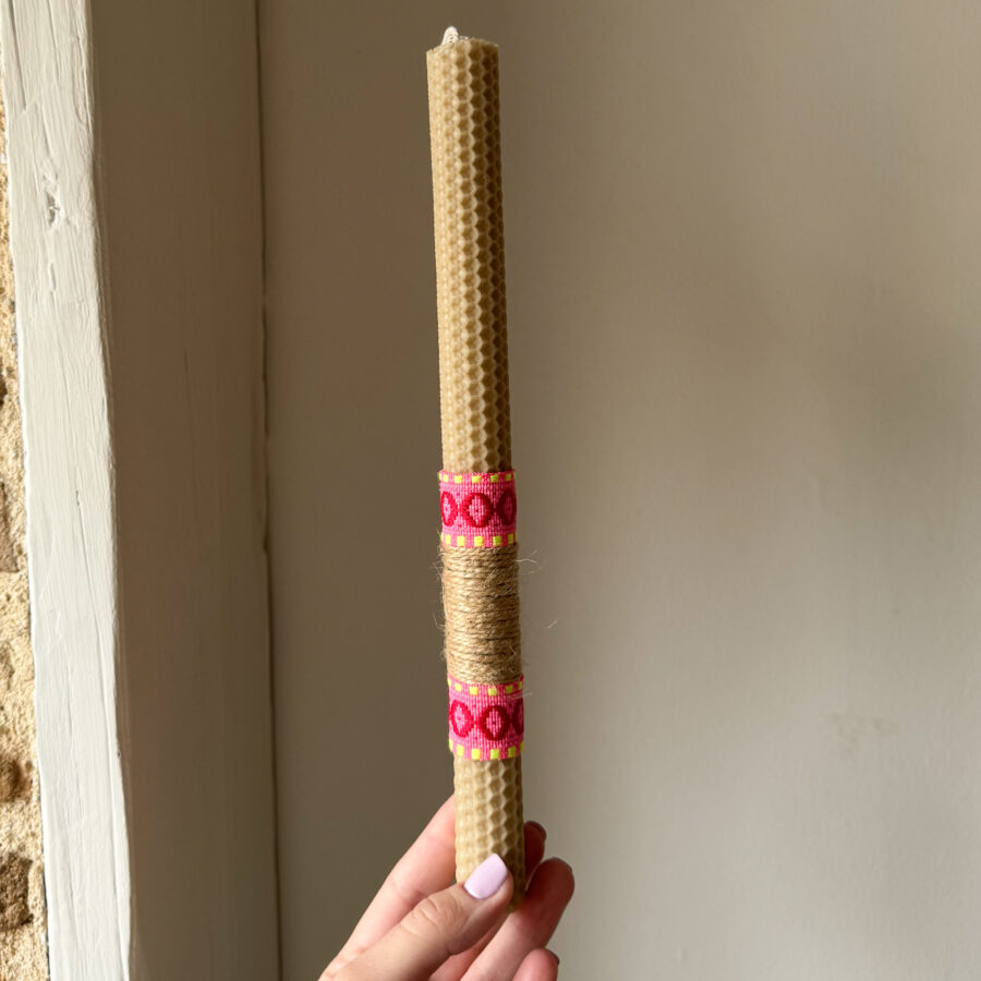 Pink and Yellow Easter Candle