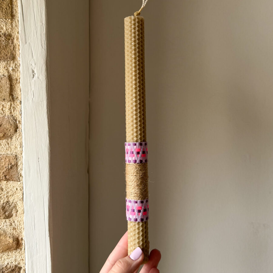 Pink and Purple Easter Candle